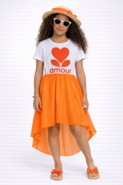 FRKU7309 jurk NEON ORANJE (6pcs)