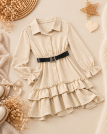 FRKU71113 jurk BEIGE ( 6pcs(