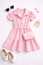 FRKU9082 jurk ROZE ( 6pcs)