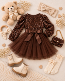 FRKU334 jurk  CHOCO ( 6pcs)