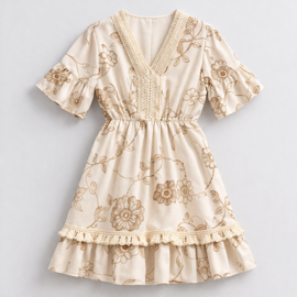 FRKU70529 jurk  BEIGE  ( 6pcs)