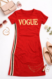 FRCH255 jurk VOGUE ROOD  (7pcs)