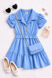 FRKU9082 jurk  AQUA  ( 6pcs)