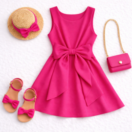 FRKU783 jurk   FUCHSIA  (6pcs)