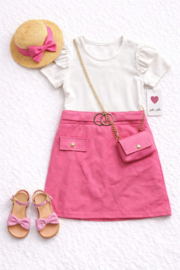 FRKU8839 jurk FUCHSIA ( 6pcs)