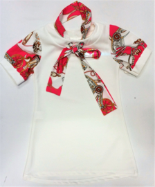 FRart1166 jurk white/fuchsia ( 5pcs)