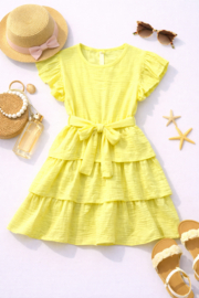 FRKU70567  jurk  GEEL  ( 6pcs)