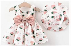 ZMCN6020 jurk en hoedje   ROZE    (4pcs)