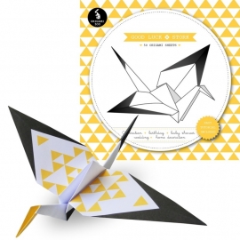 Origami vouwblok mosterd