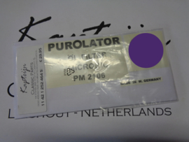 Stickerset for M30 oil filter housing (Purolator PM 2106) (Repro, New)