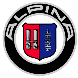 "Alpina" Dome Plakette Radkappe d=50mm (4 Stück, Neu)