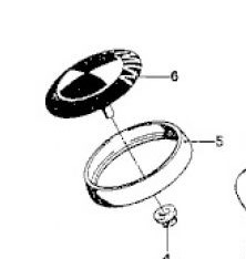 Base embleem motorkap (nummer 5) (Nieuw)