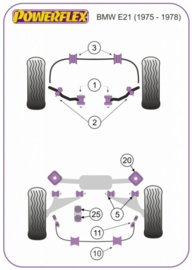 Draagarmrubber D=30 mm excentrisch Powerflex (Nr.5) (Set van 4, Nieuw)