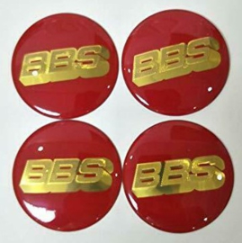 "BBS" domesticker d=70 mm rood - goud (4 stuks, Nieuw)