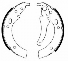 Remschoenen set 250 mm 2002 Turbo (4 stuks) (Nieuw)