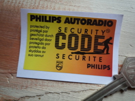 Philips Security Code 45x70mm windowsticker (New) 