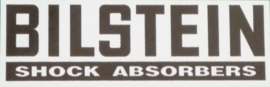 "Bilstein" sticker 50x12 mm Zwart-Transparant (4 stuks, Nieuw)