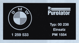 Sticker luchtfilter 2002 Turbo (Nieuw)