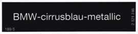 Sticker "cirrusblau - metallic" (Nieuw)