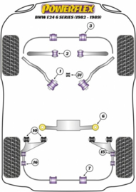 Draagarmrubber D=44 mm Powerflex (Nr.10) 1982-1989 (Set van 4, Nieuw)