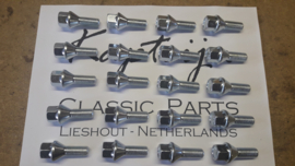 Set wielbouten staal + aluminium velgen M12x1,5x24, 20 stuks (Nieuw)