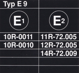 Stickerset E9 3.0 CS tot 1973 (Nieuw)