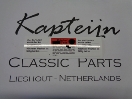 Sticker oil/air filter (New)