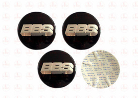 "BBS" domesticker d=70 mm zwart - zilver (4 stuks, Nieuw)