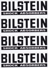 "Bilstein" sticker 50x12 mm Zwart-Transparant (4 stuks, Nieuw)