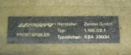 Frontspoiler E12 Zender (New, repro)