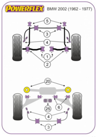 Binnenste rubber draagarm Powerflex (Nr.1) (Set van 2, Nieuw)