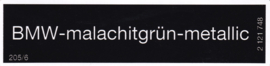 Sticker "malachitgrün - metallic" (Nieuw)