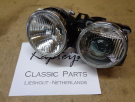 Headlight left complete, with levelling, 09-87 on (Repro, New)