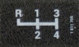 Getrag 4-bak schakelpatroon sticker 38x20mm (Nieuw)
