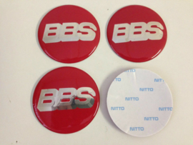 "BBS" domesticker d=70 mm rood - zilver (4 stuks, Nieuw)