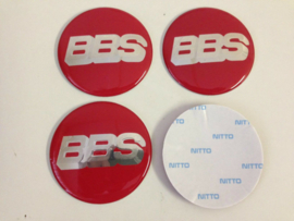 "BBS" badge rasin d=70 mm red - silver (4 pieces, New) 
