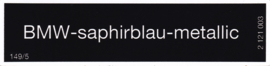 Sticker "saphirblau - metallic" (Nieuw)