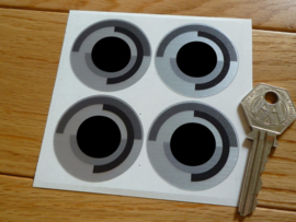 "Motorsport" sticker black-white d=42 mm (4 pieces, New)