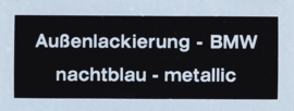 Sticker "nachtblau - metallic" (Nieuw)