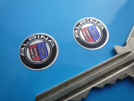 "Alpina" sticker chrome d=15 mm (2 Stuks, Nieuw)