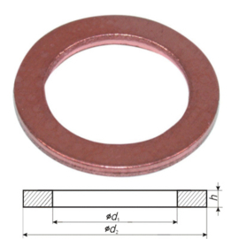 Gasket ring oilpan screwplug A12x17-CU (New) 