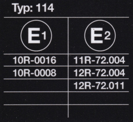 Sticker "ECE Typ 114" (Nieuw)