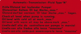 Sticker ZF Transmission Fluid 36x84 mm (Nieuw)