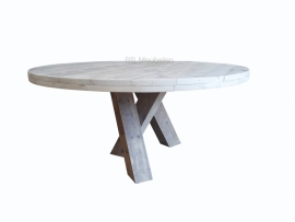 Steigerhouten ronde tafel Claudia