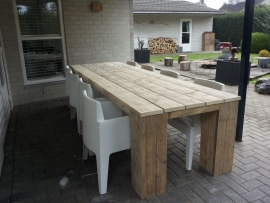 Tafel Bikkel, stoere steigerhouten tafel