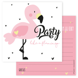uitnodiging flamingo
