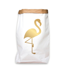 paperbag goud flamingo