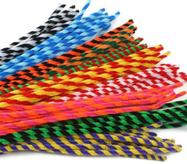 7040.05.22 - Chenille Mix Striped - 10 stuks - 50 cm