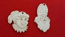 Cadeaulabel assorti Sint en Piet met oog 10 stuks in zakje