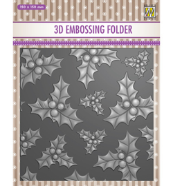 Nellie`s Choice - EF3D014 - Christmas serie: -holly leaves & berries-